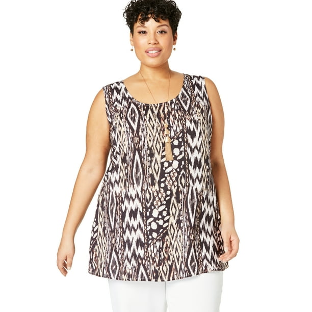 Jessica London Womens Plus Size Georgette Tunic Tank